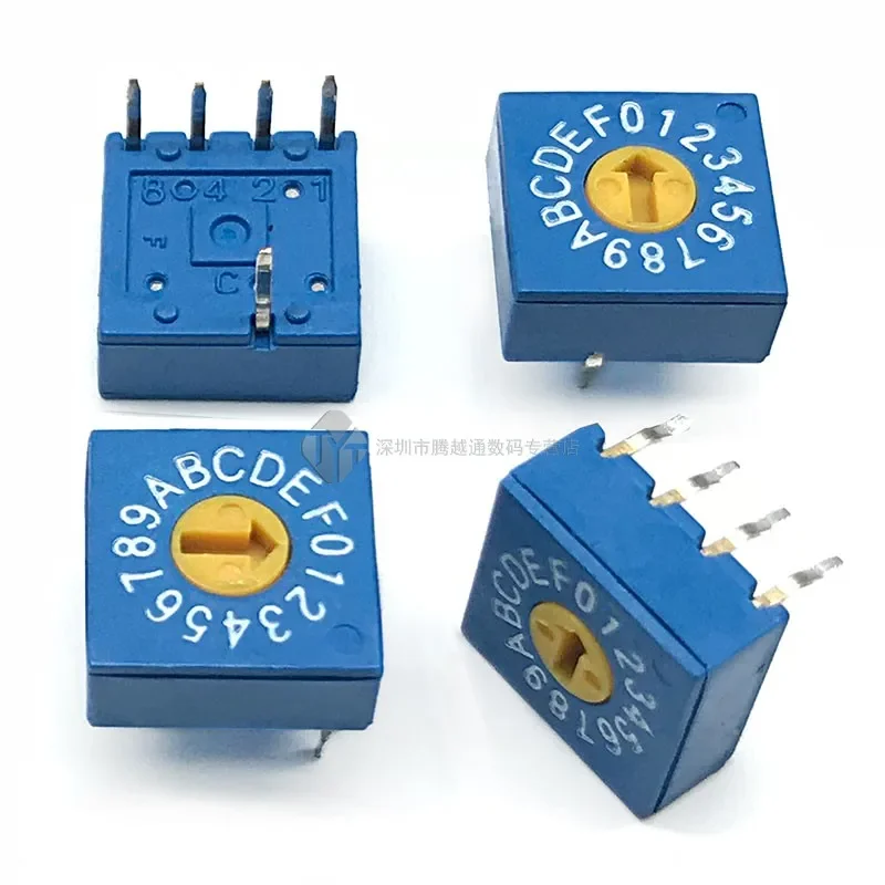 5PCS/lot 0-F Rotary Encoding Switch DIP Switch 16 Position PCB Encoding Switch 8421C Positive Code 4:1