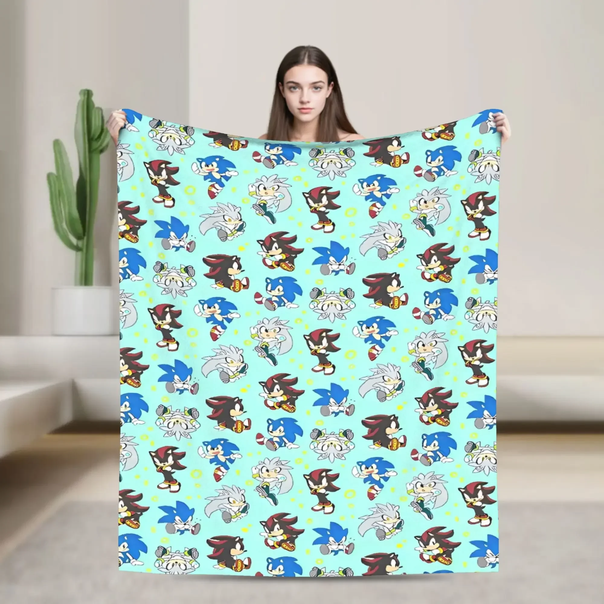 

Sonices Hedgehogs Blanket Soft Plush Throw for Winter Kids Bedding Couch Sofa Cover Graphic Bedspread for Chair
