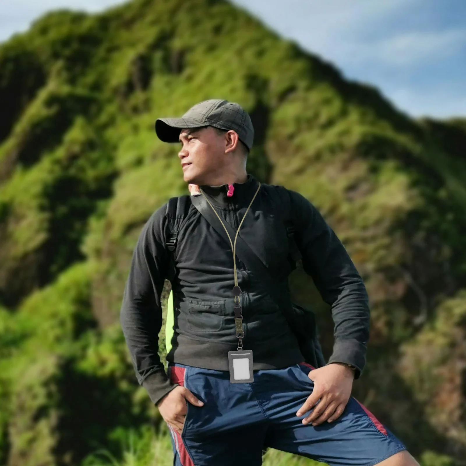 خطاف معدني المفاتيح الحبل البوليستر دائم شارة حامل قابلة لإعادة الاستخدام بطاقة الهوية حزام السلامة الانفصال الثقيلة الرقبة الحبل ل #1