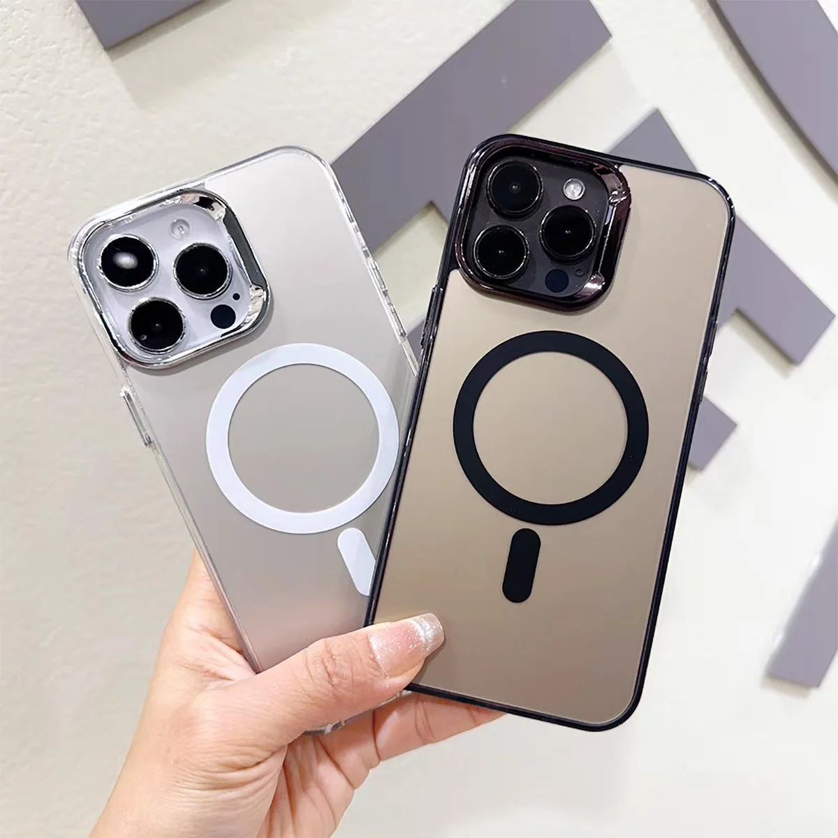 

Luxury Plating Magnetic Wireless Charge Case For iPhone 13 15 11 12 14 16 Pro Max 14 15 16 Plus IMD For Magsafe Phone Back Cover
