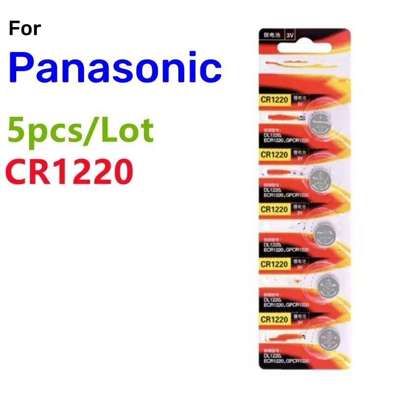 5pcs For Panasonic CR1220 CR1616 CR1620 CR1632 Battery Car Remote Control Watch Motherboard Scale Button Coin Cells