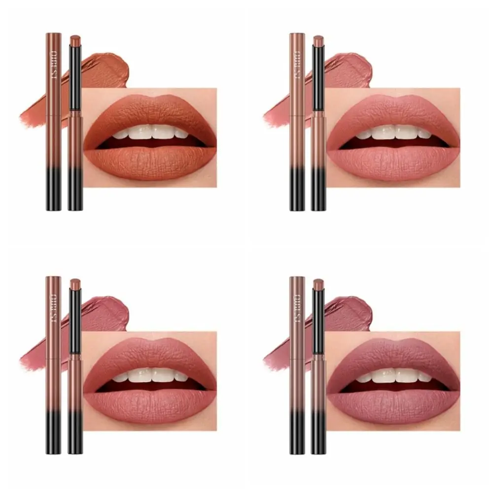 Langdurige Matte Nude Lippenstift Lipliner Waterdichte Colorfast Lip Liner Potlood Antiaanbaklaag Cup Vochtinbrengende Lippen Cosmetisch Hulpmiddel