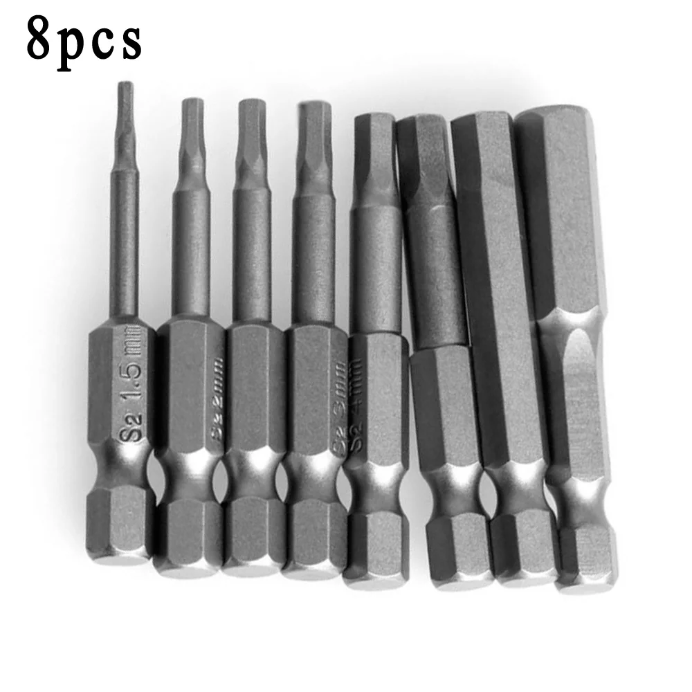 

8pcs/set Hex Head Wrench Bits Magnetic Metric Screwdriver Tip Power Drill Adapter Screw Driver Hand Tools