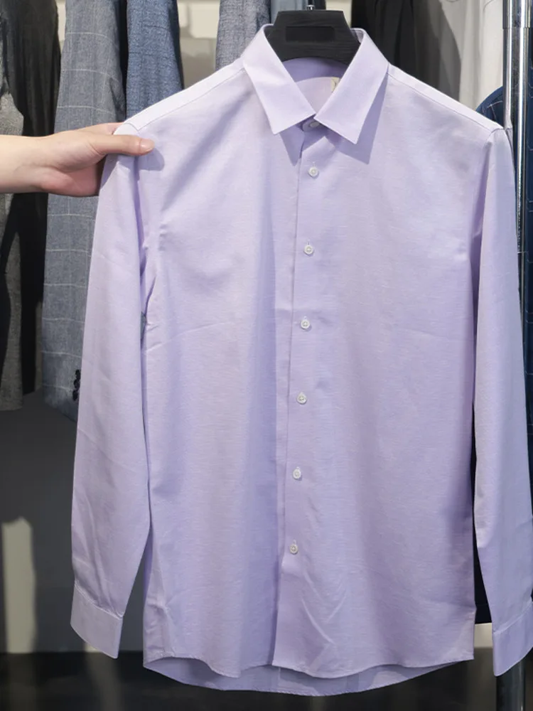 

Comfortable Men's Cotton Linen Long Sve irt No Ironing Spring Autumn Formal Wear Skin-friendly Stand Fit Busin irt