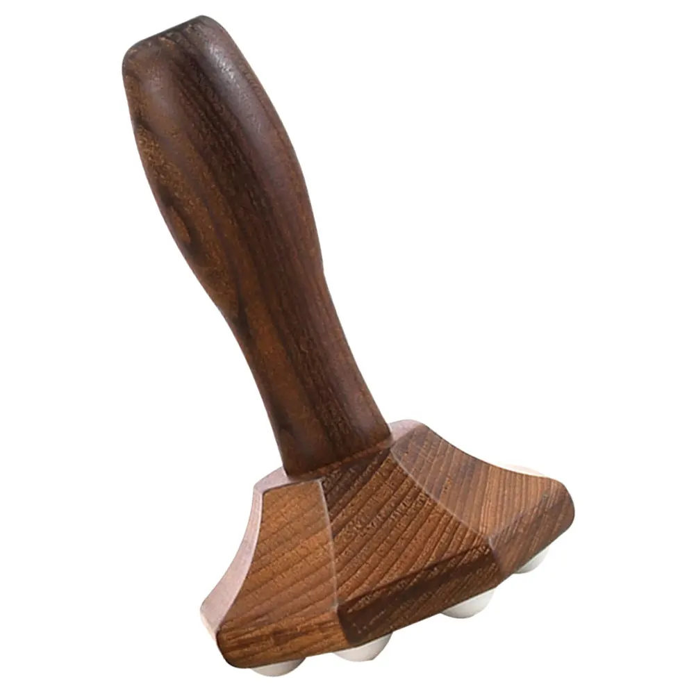 

Portable Wood Massage Roller Tool For Body Muscle Relaxation Handheld Acupoint Massager For Neck Back Legs Feet Wear-Resistant