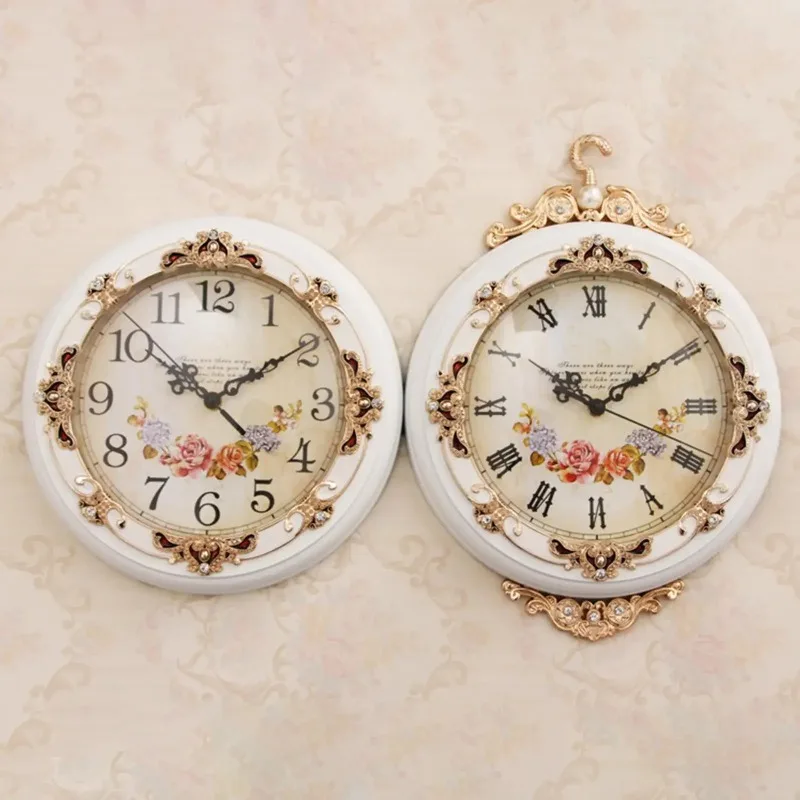 

1Pcs Double Sided Wall Clock Decorative Easy To Read Round Quiet Hanging Clocks for Office Villa Kitchen Bar Porch