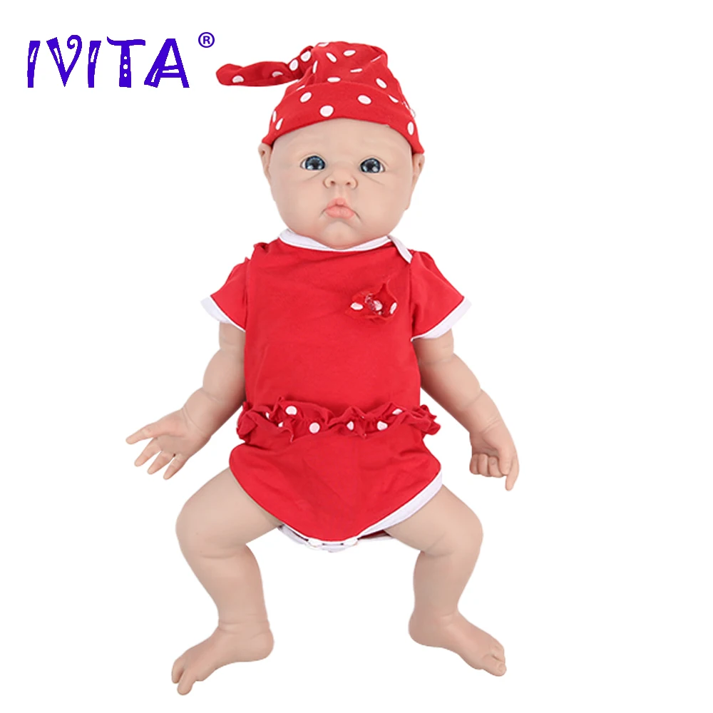 IVITA WG1525 18.5inch 3.29kg 100% Full Body Silicone Reborn Baby Doll Realistic Girl Dolls Soft Baby DIY Blank Children Toys