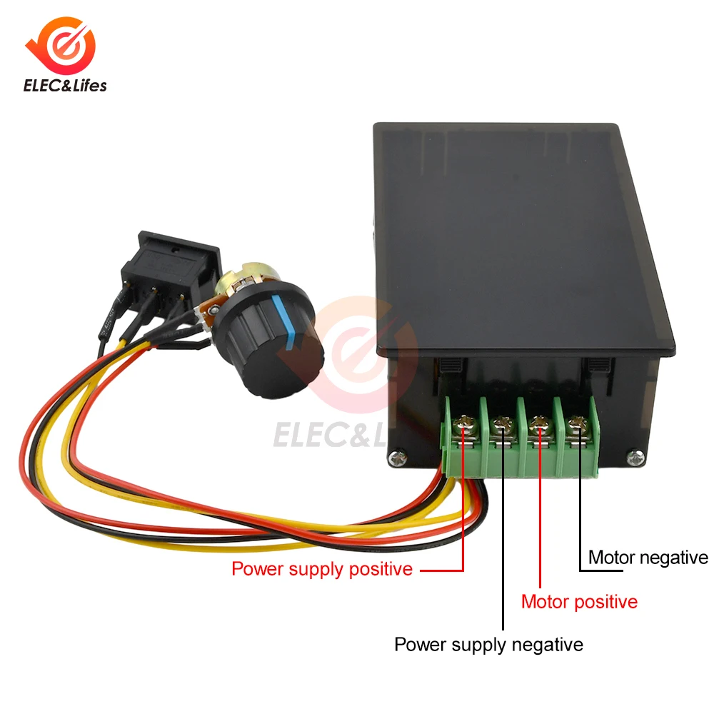 LCD Digital Display 0~100% adjustable DC 6-60V 0-20A DC Motor Speed Controller Regulator PWM 6V 12V 24V 48V Forward Backward