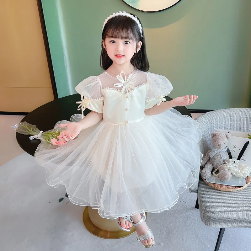 2025girls'-summer-new-mesh-puffy-performance-high-sense-dress-dress