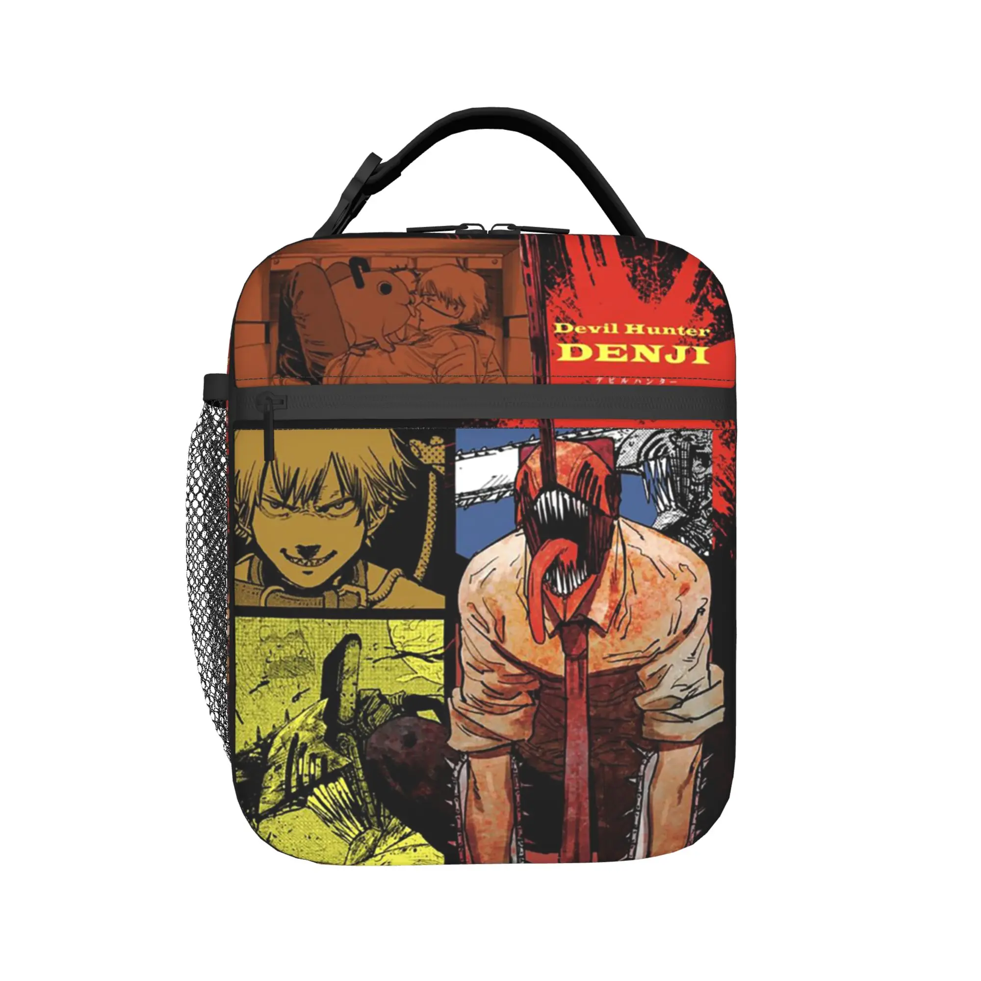 C-Chainsaws Man Denji Insulated Lunch Bags Portable Pochita Devil Makima Lunch Container Cooler Bag Tote Lunch Box Bento Pouch