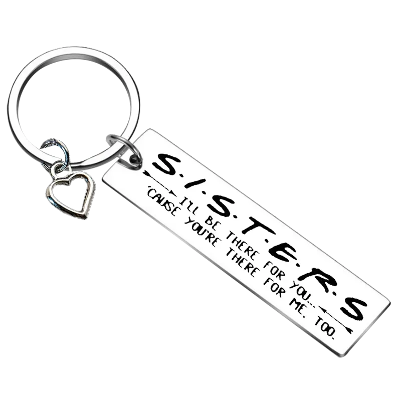 Soul Sister Gifts Keychain Jewelry Best Friends Gift Key Chain Pendant Friendship gift Cause You're There for Me