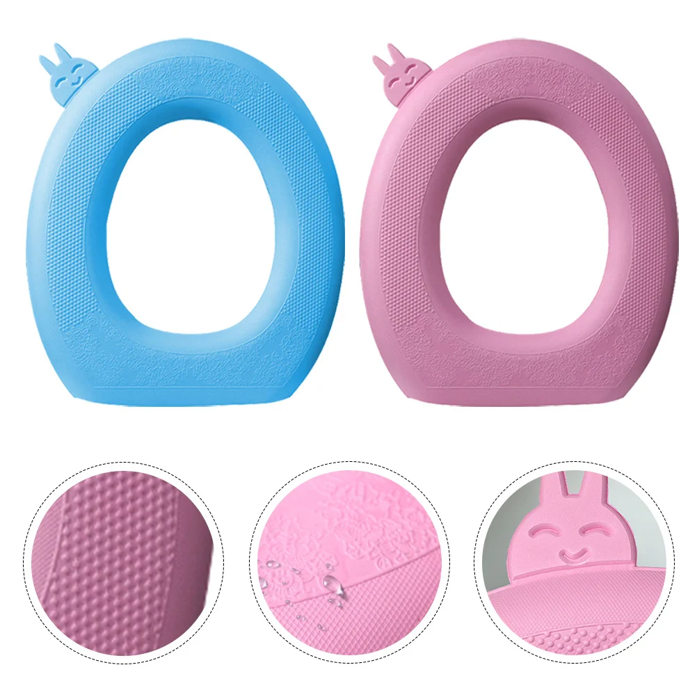 

2Pcs Reusable Toilet Seat Mats Waterproof Eva Cushions Comfortable Use Portable Travel Toilet Cover