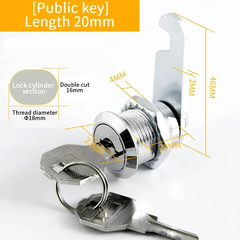 5/20/100Sets Veiligheidsslot Metalen Cilinder Kast Locker Cam Lock Met Sleutels Beveiliging Mailbox Lock lade 16 MM/20 MM/25 MM/30 MM