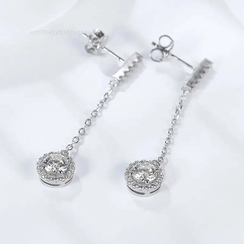 

0.5/1ct Moissanite Round Shape Drop Earrings Sterling Silver Earrings 925 Silver Designs Beautiful Earring for Women