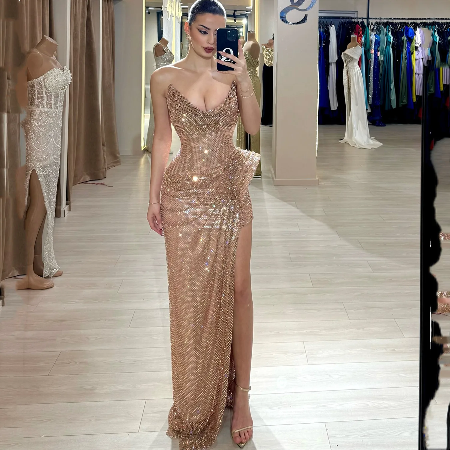 

Aileen Robes De Soirée Dresses Gala Mermaid Elegant Party Dresses 2025 فساتين سهرة Платье Вечернее Customized Rhinestone Evening