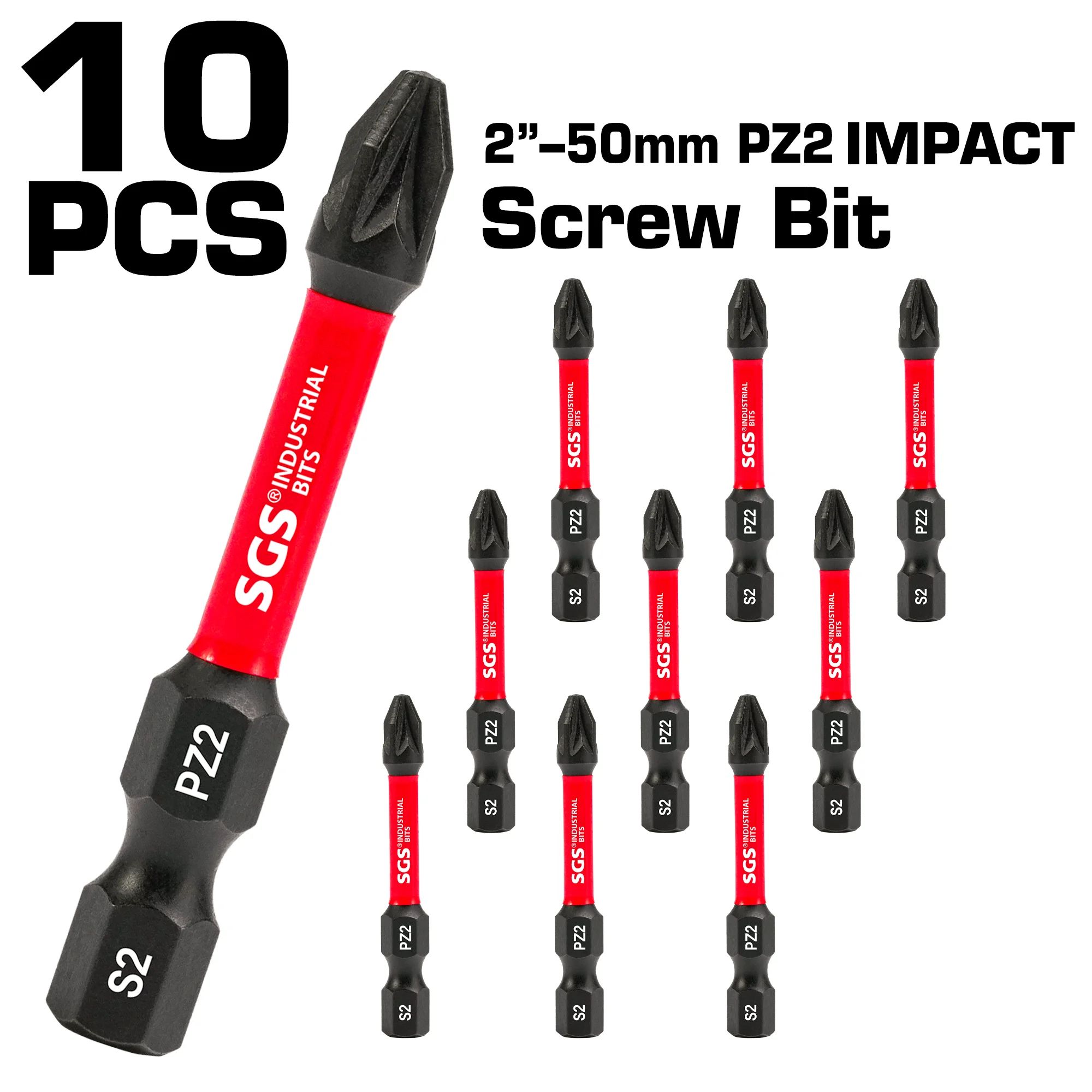 5/10/20 Pieces of Pz2 50mm Impact Screwdriver Bits, Strong Magnetism and High Hardness, Suitable for Car Repair/Power Tools image 2