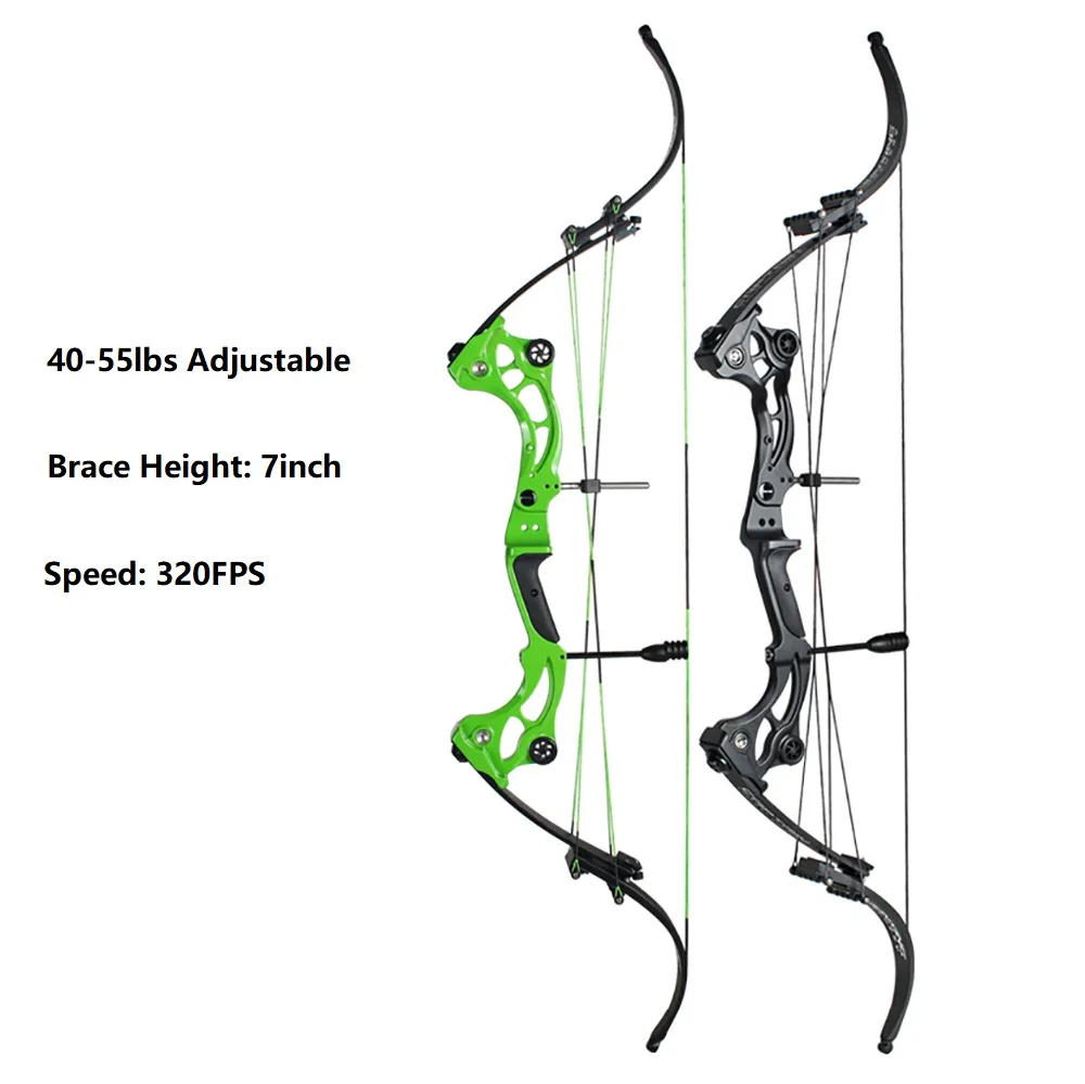 F164 Eagle Bow Aluminum Alloy Riser Handle RH 40-55lbs Adjustable Compound Bow Fold Bow 320fps Outdoor Archery Hunting Shooting