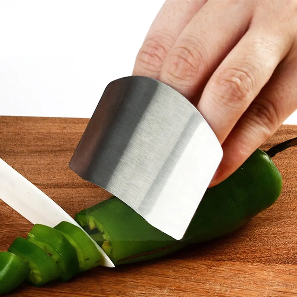 Protector de dedos de acero inoxidable, herramienta de cocina para proteger los dedos, cuchillo de corte seguro