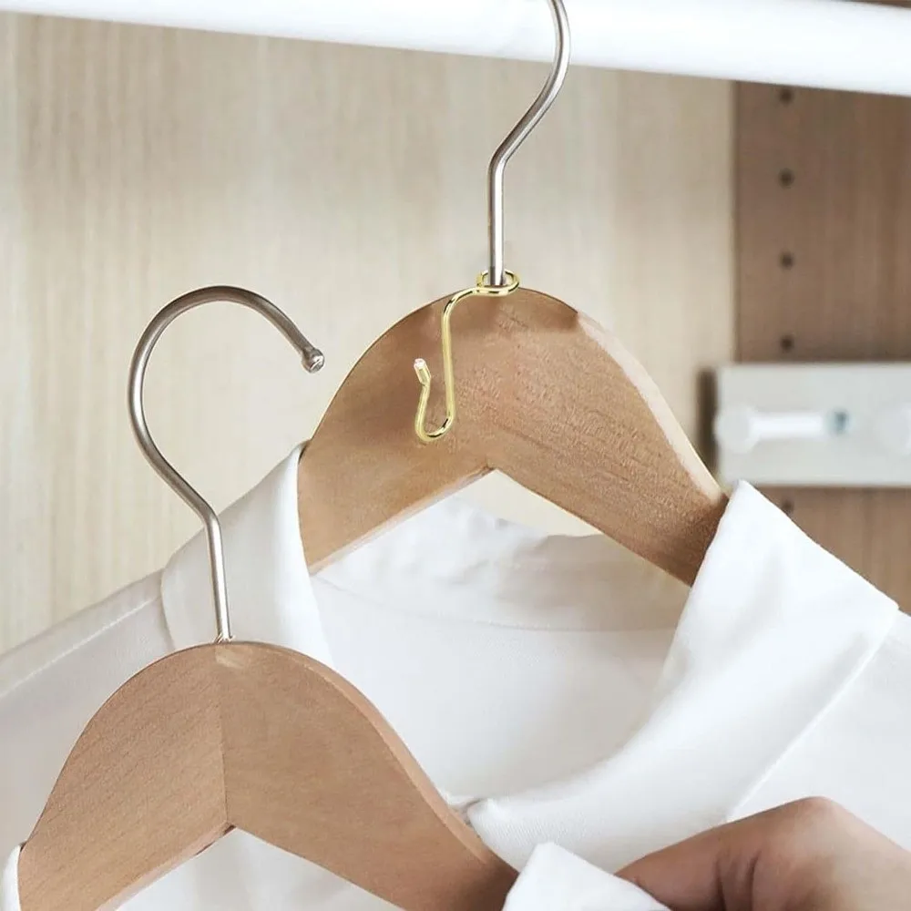 10Pcs Metal Hanger Connector Hooks Multi Layer Space Saving Clothing Hanger Hooks Clothes Storage Hooks