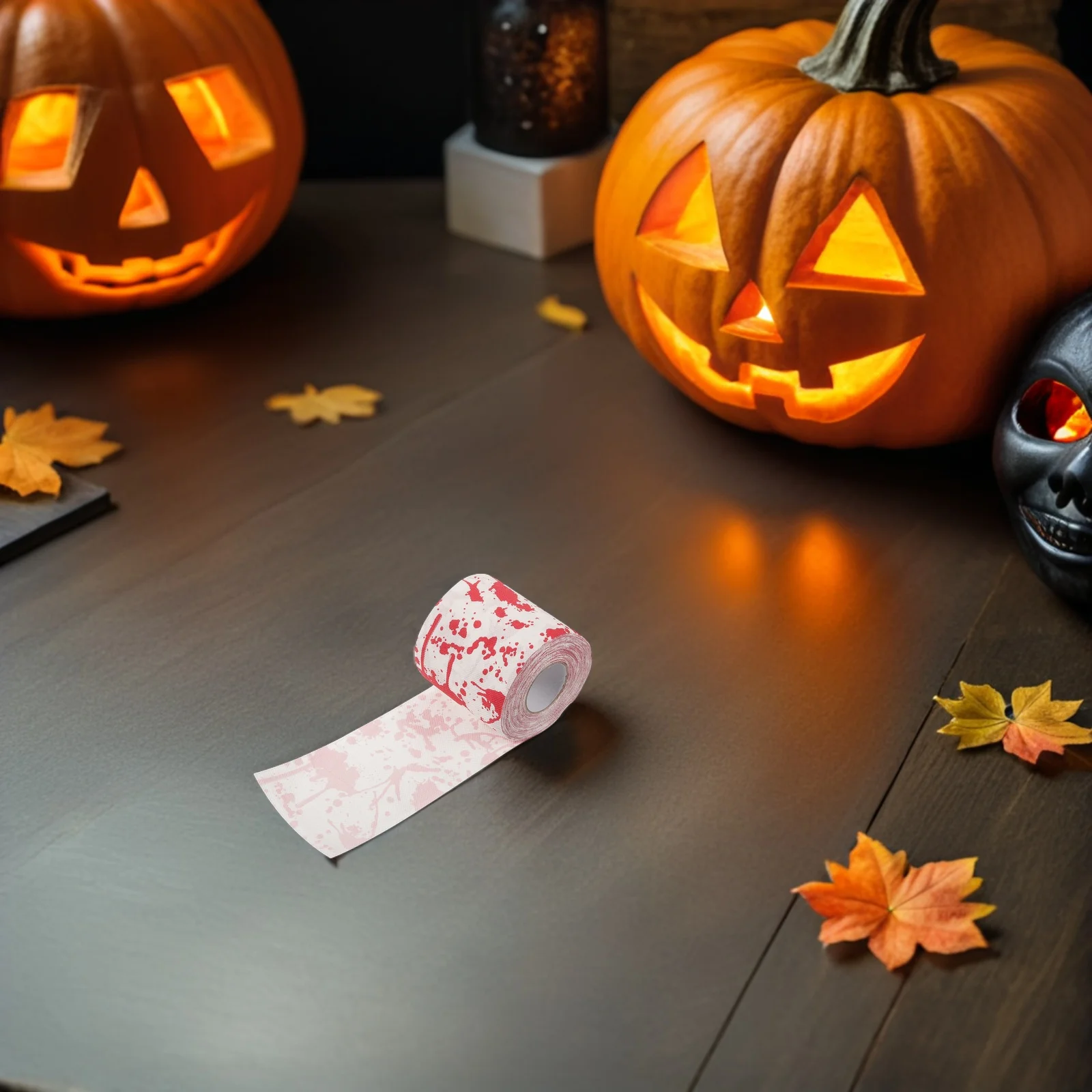 4 rotoli di carta igienica con stampa di mani insanguinate di Halloween, rotolo di carta igienica decorativa per forniture per feste in bagno, rotolo festivo con stampa natalizia