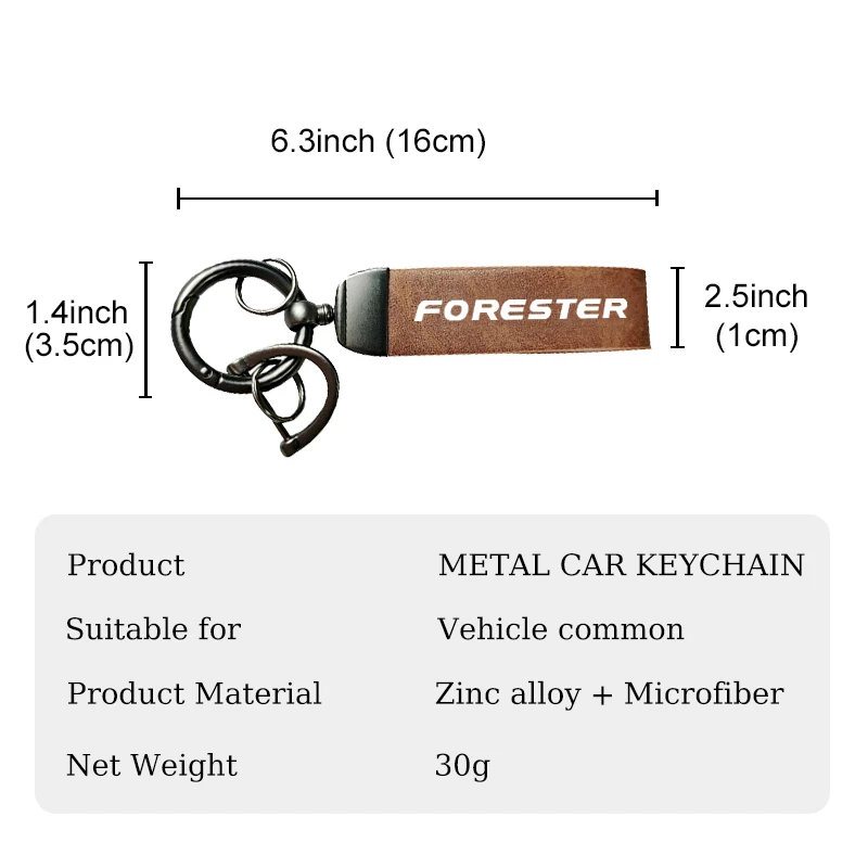 Leather Car Logo Keychain Waist Hanging Key Ring Accessories For Subaru Impreza Legacy WRX STI BRZ Legacy WRX XV Forester - view 5