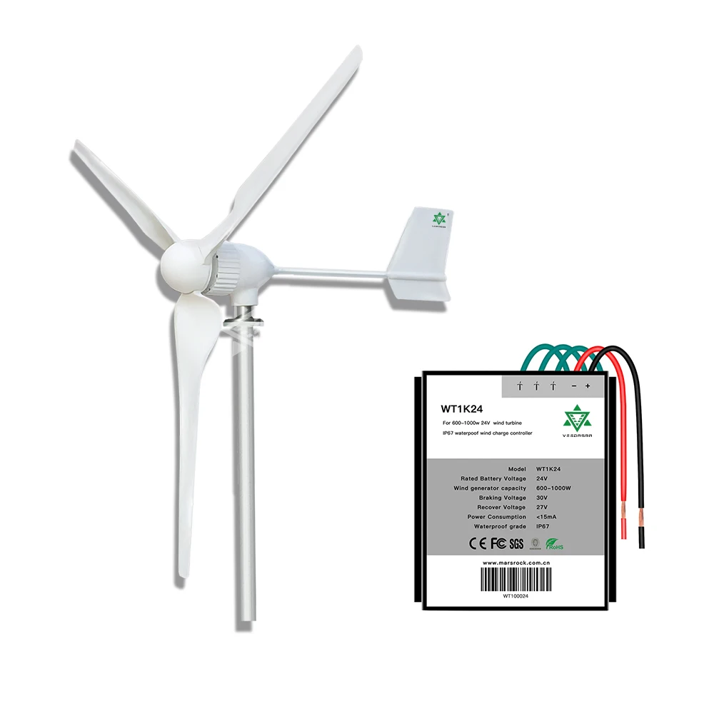 1000W 24V48V Powerful Residential Wind Turbine Generator With Controller Small Windmill