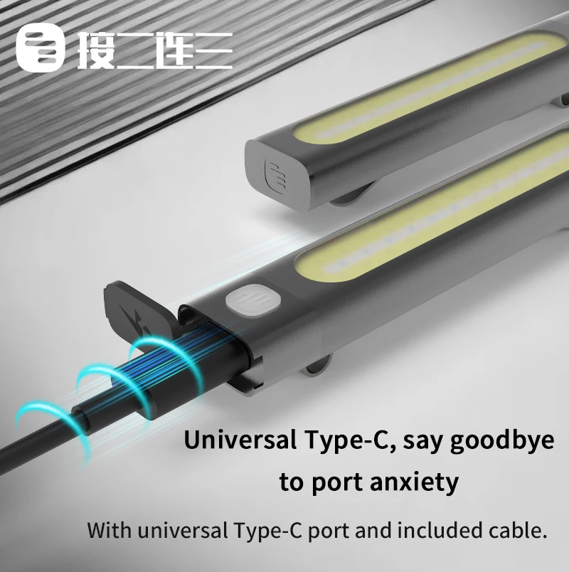 Portable Mini Tie Clip Light IPX7 Waterproof Flashlight for Outdoor 6-level Dimming Polymer Battery LED Light with Type-C Port