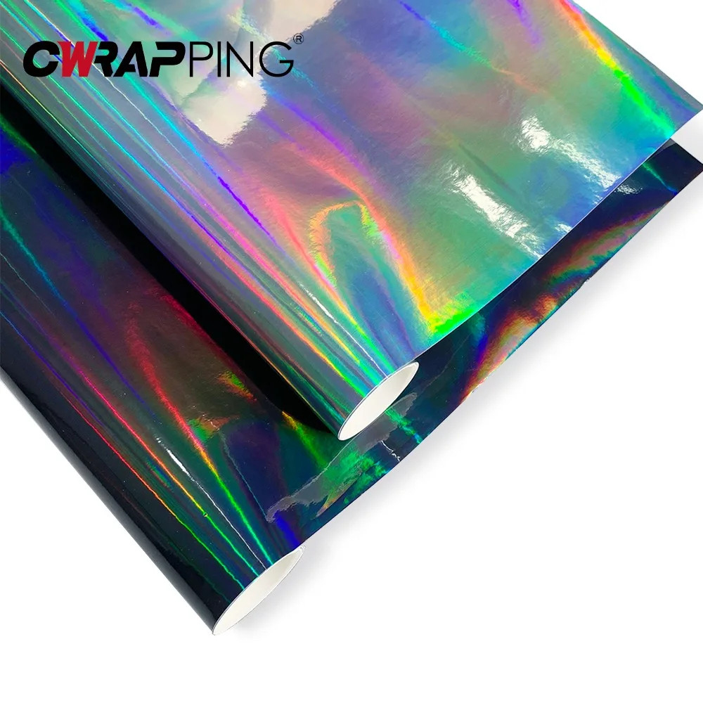 30*100cm Silver Laser Chrome Plating Vinyl Holographic Auto Car Wrap Film Rainbow Car Body Decoration Chrome Sticker Sheet Decal