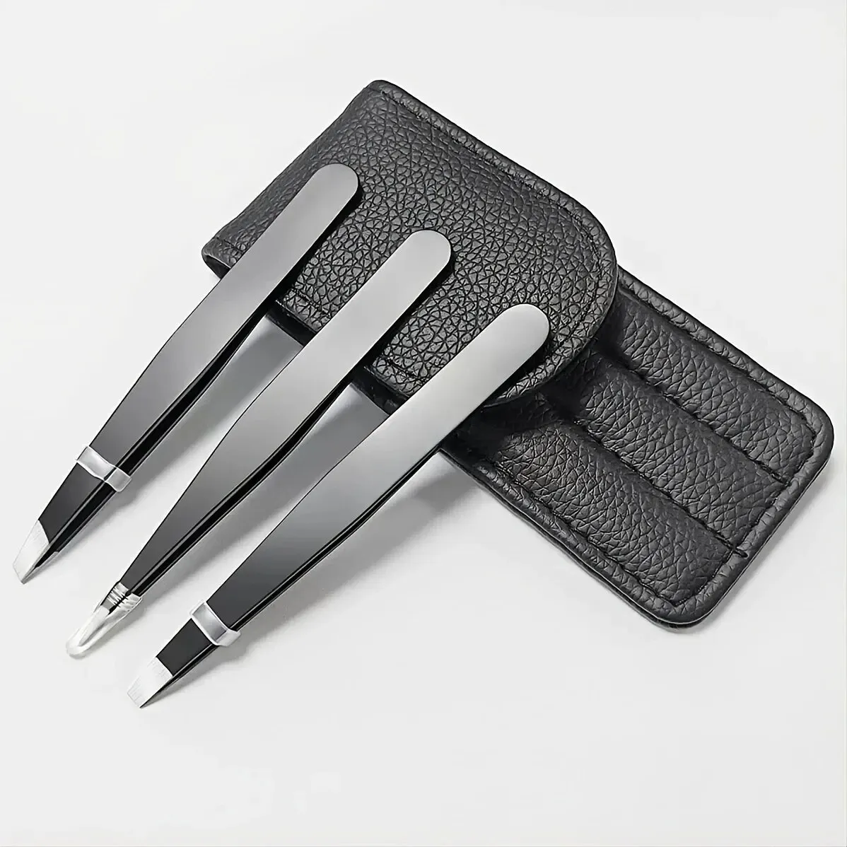 Tweezers Set 3pcs Premium Stainless Steel Eyebrow Precision Sharp Tip Tweezers for Body Ingrown and Facial Hair Removal