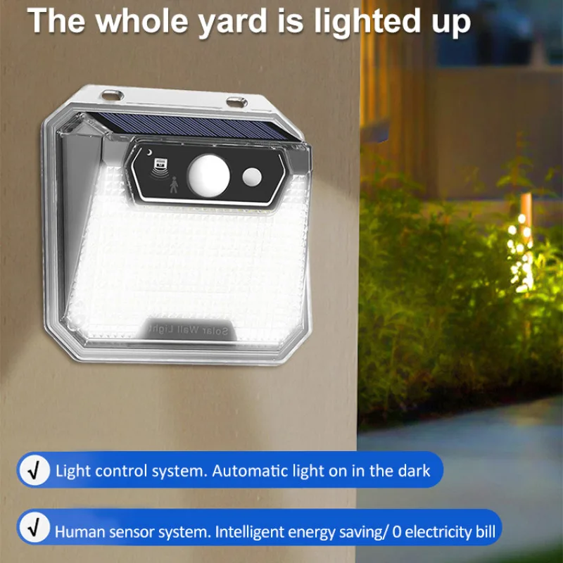 

Intelligent light control wall light outdoor waterproof solar energy high brightness garden light home body sensor floodlight