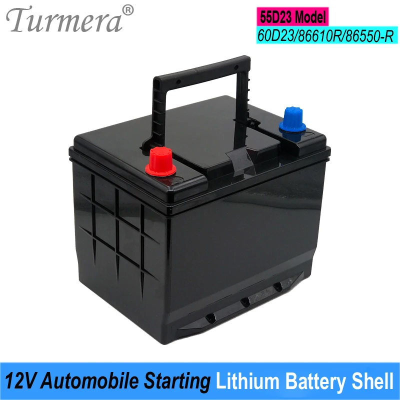 Turmera 12V Car Battery Box Automobile Starting Lithium Batteries Shell for 55D23 Series 60D23 86610R  Replace 12V Lead-Acid Use