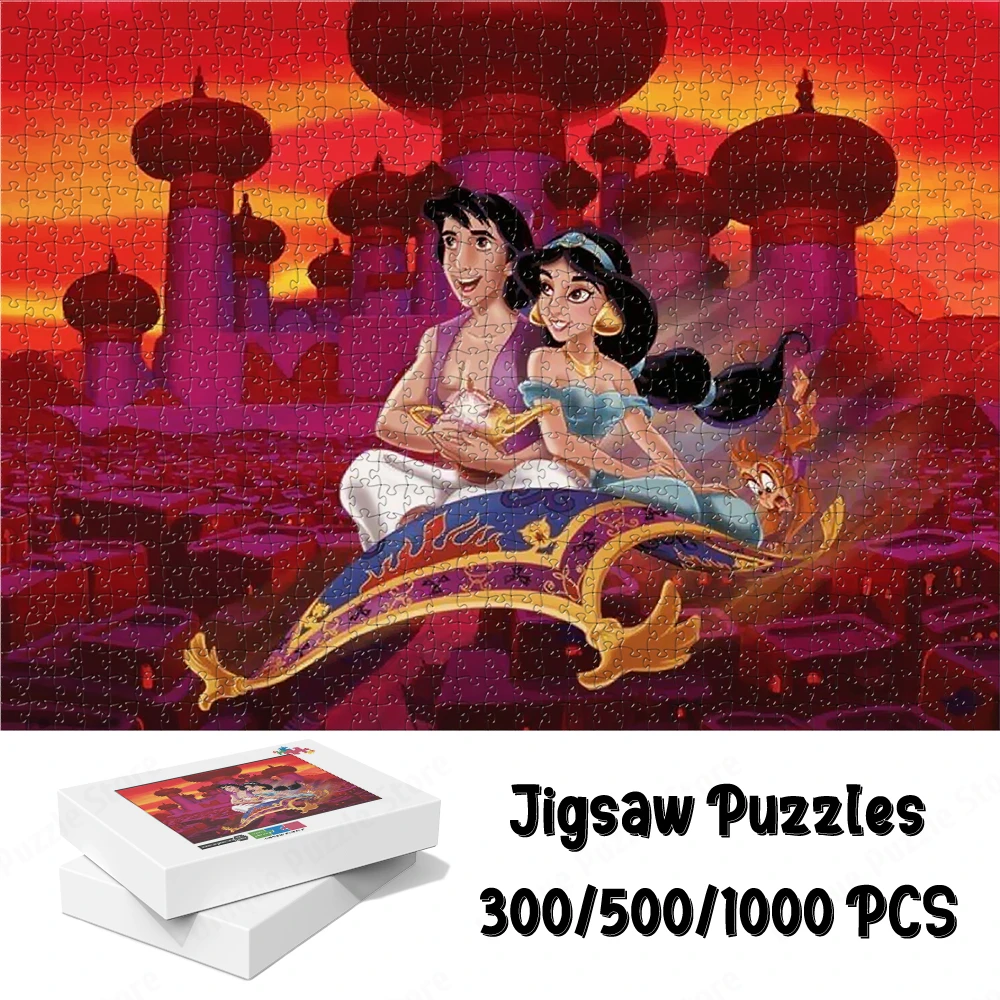 Aladdin and Princess Jasmine Puzzle Disney Cartoon Series Games and Puzzles Aladdin Magic Lamp Toys Hobbies Fun Game for Adults