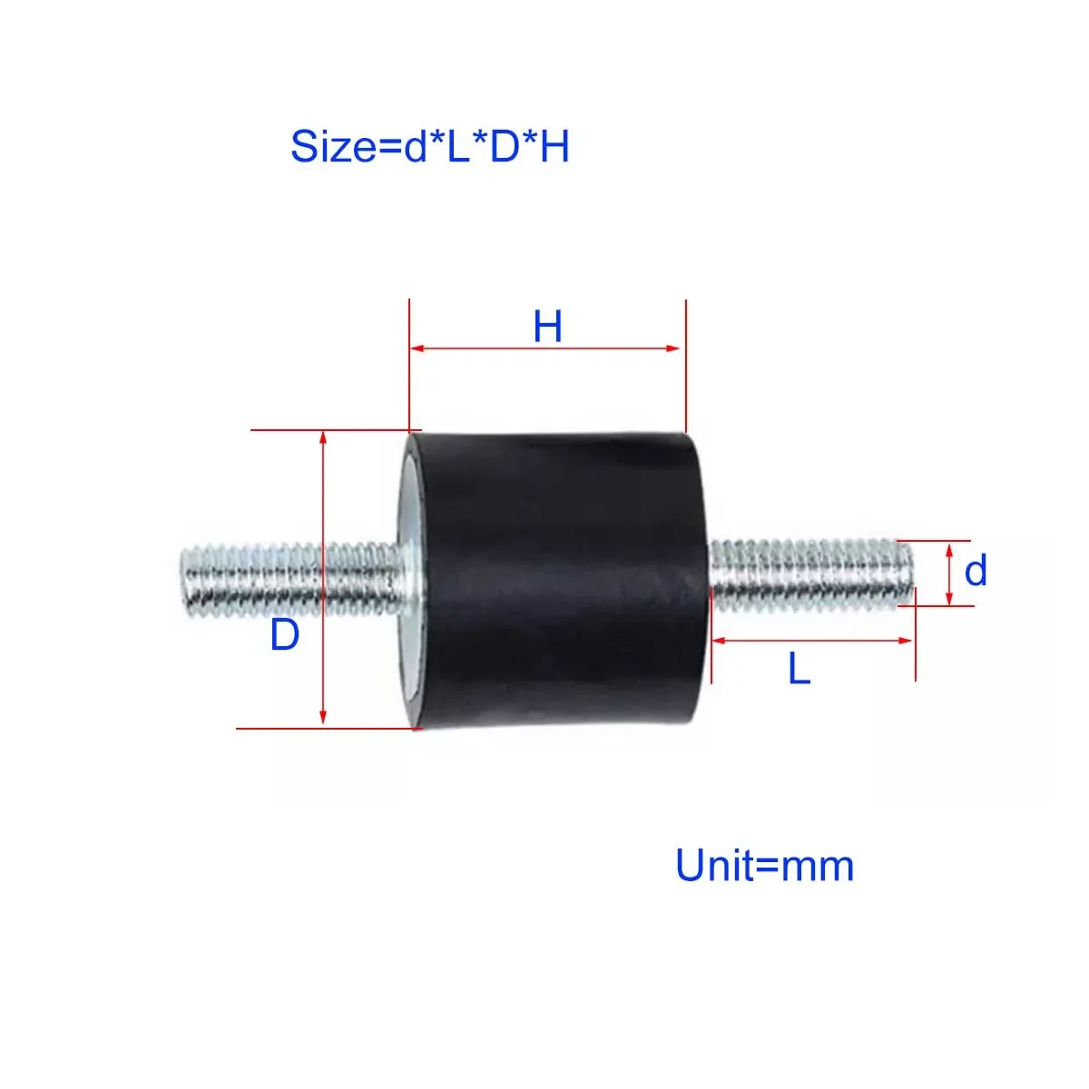 VV Type Rubber Shock Absorber/m3m4m5m6m8 Screws At Both Ends