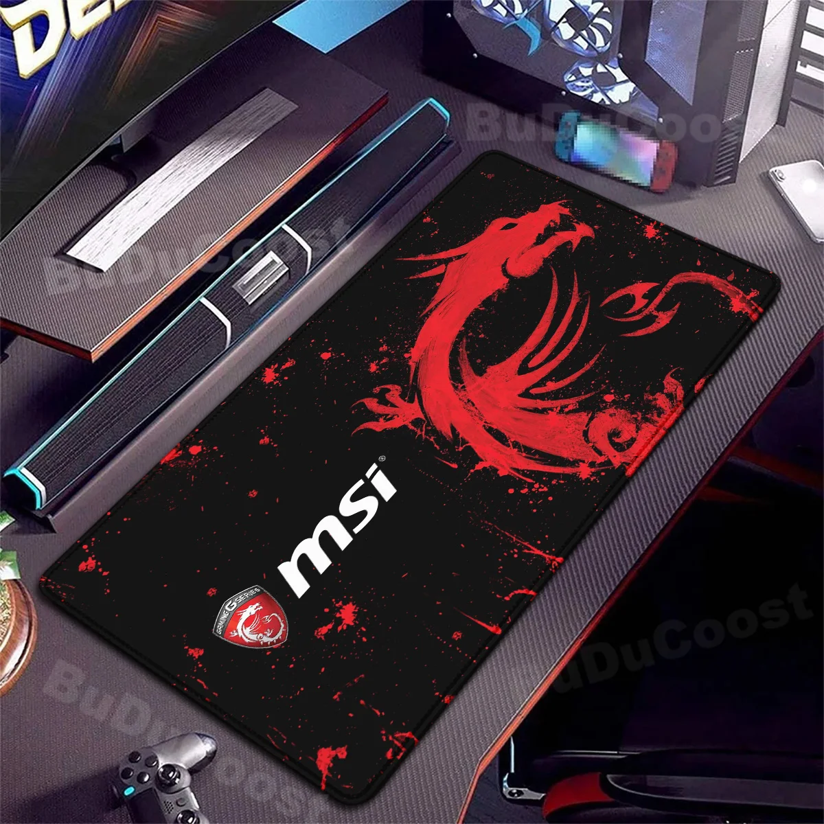 80x30cm Large Rug Keyboard Lock Edge Table Pad M-MSI Logo E-Sport Mouse Pad Xxl Thicken Office Desktop Protection Mats Anti slip