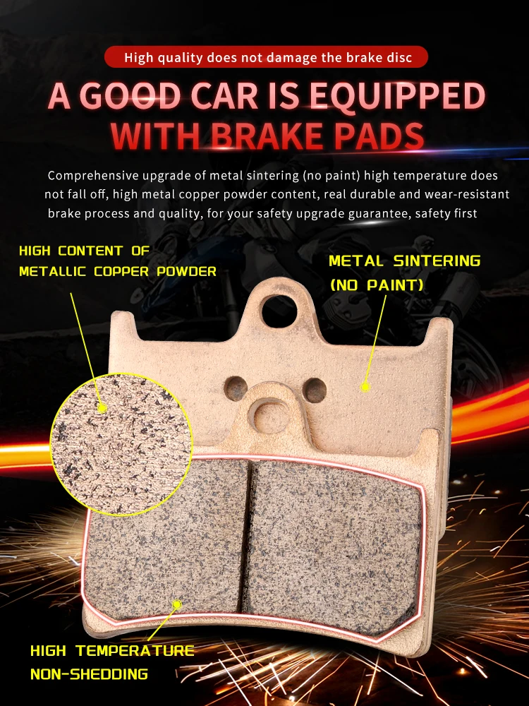 Mrrangt Motorcycle Metal sintering brake pad fit for YAMAHA YZF 600 1000 R6 R1 YZF600/1000 FZ1 FZ6 FZ8 MT10 MT07 MT09