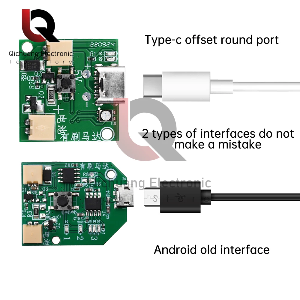 USB-Typ-C-Aufladung kleine Lüfterplatine-Steuerplatine Motherboard Hand kleiner Tisch ventilator mobiler Universal platine 5V 1A