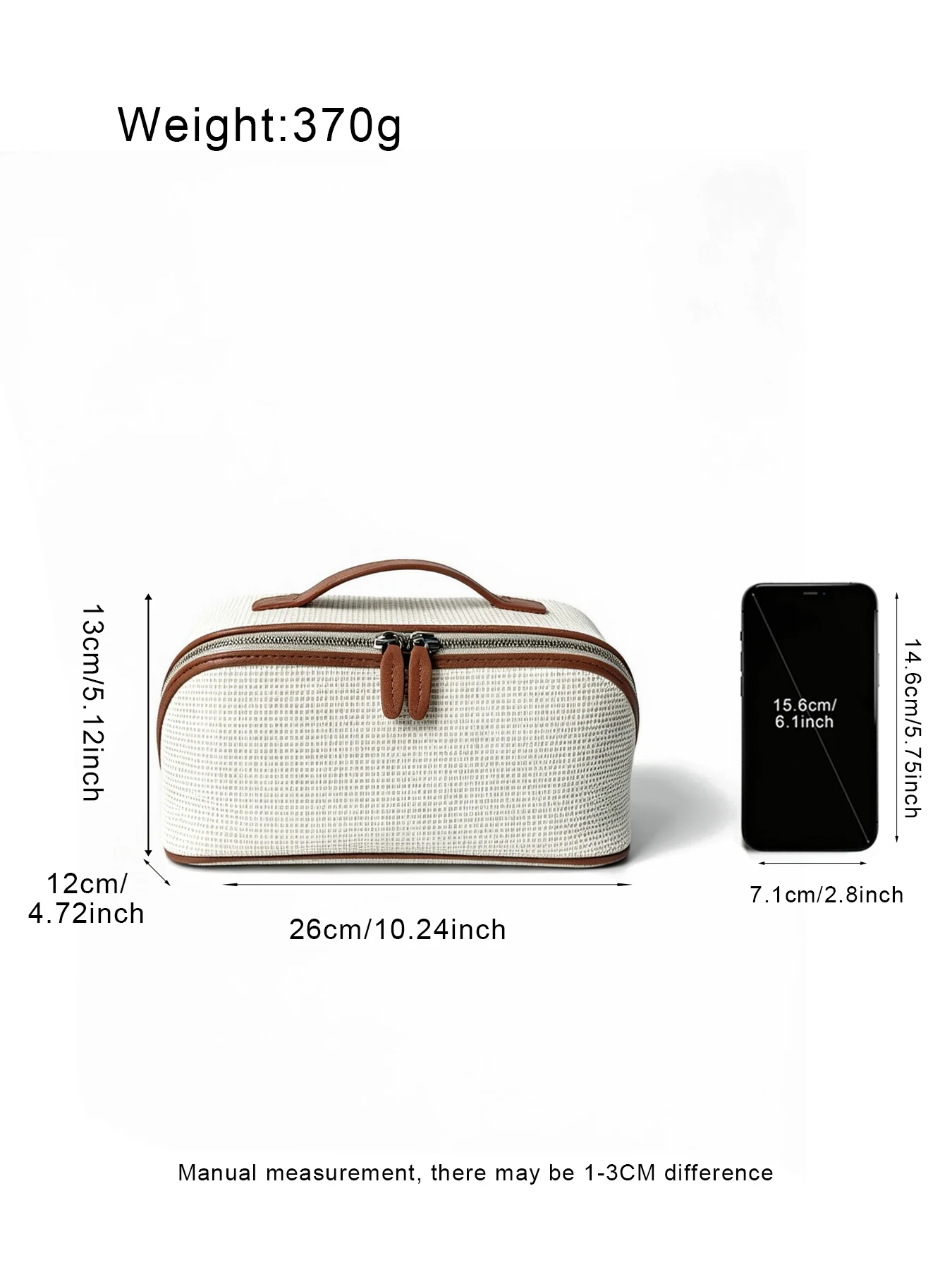 Neue Damen-Kosmetiktasche aus Canvas, hochwertigem Leder, große Reisehandtasche, Organizer, Damen-Toilettentasche, Luxustasche – Detail 4