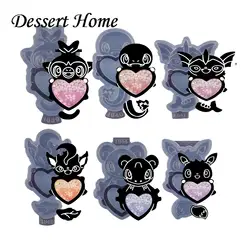 DY1839 Shaker Anime Animals Resin Crafting Mold to Keychain Ring, Chocolate Fondant Sugarcraft Sugar Craft Molds DIY Cake