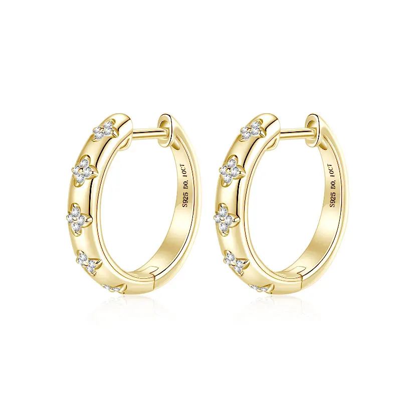 2026 Ehhai Voll 1mm VVS1 D-Farbe Rundschliff Moissanit Creolen für Damen S925 Sterling Silber Edelschmuck Geschenke Ohrringe – Detail 6