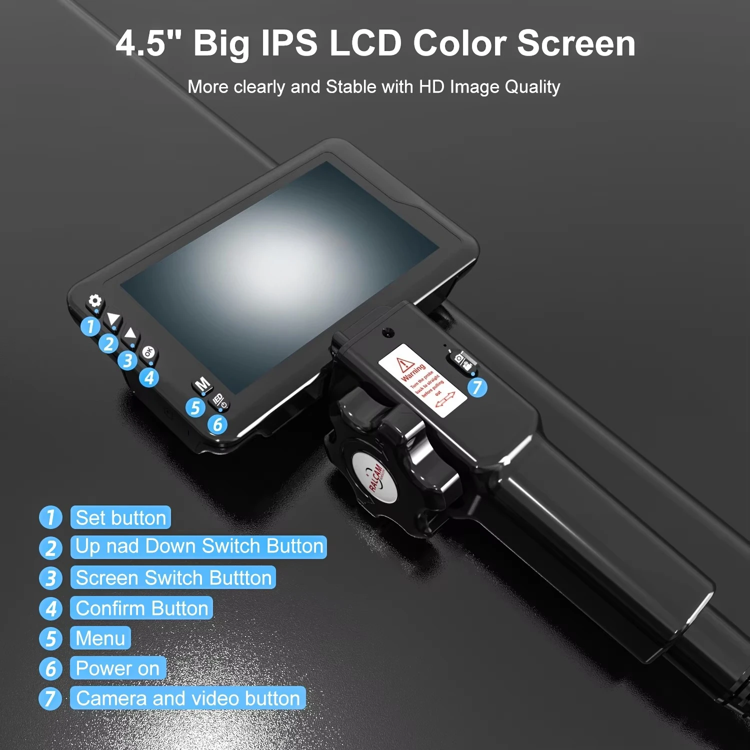 Popular Cmos Pipe Inspection Engine 1M Automotive Borescope 6.2Mm 2 Ways 180 Degree Articulating Video Endoscope