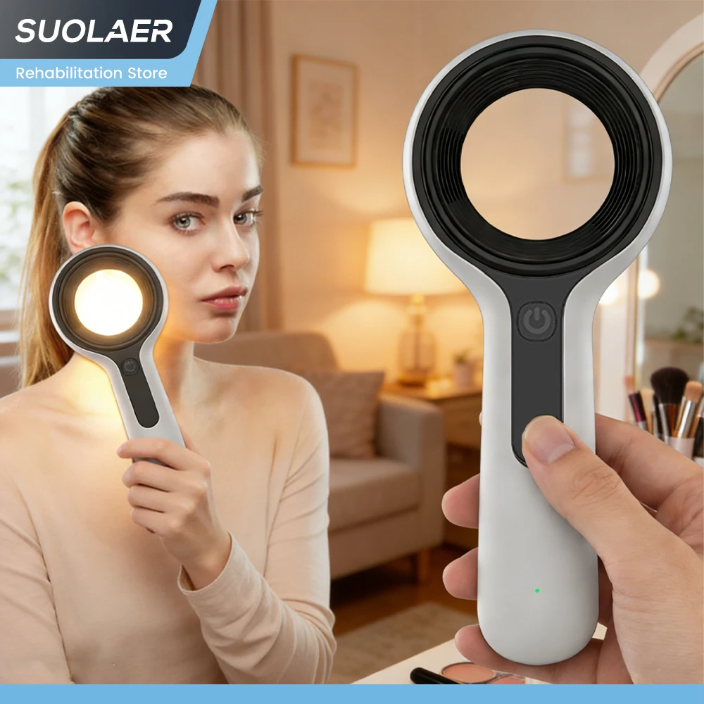 

Portable UV Light Skin Analyzer for Facial Skin Condition Checks & Pet Urine Detection UV Wood's Lamp Analyzer Magnifying Mirror