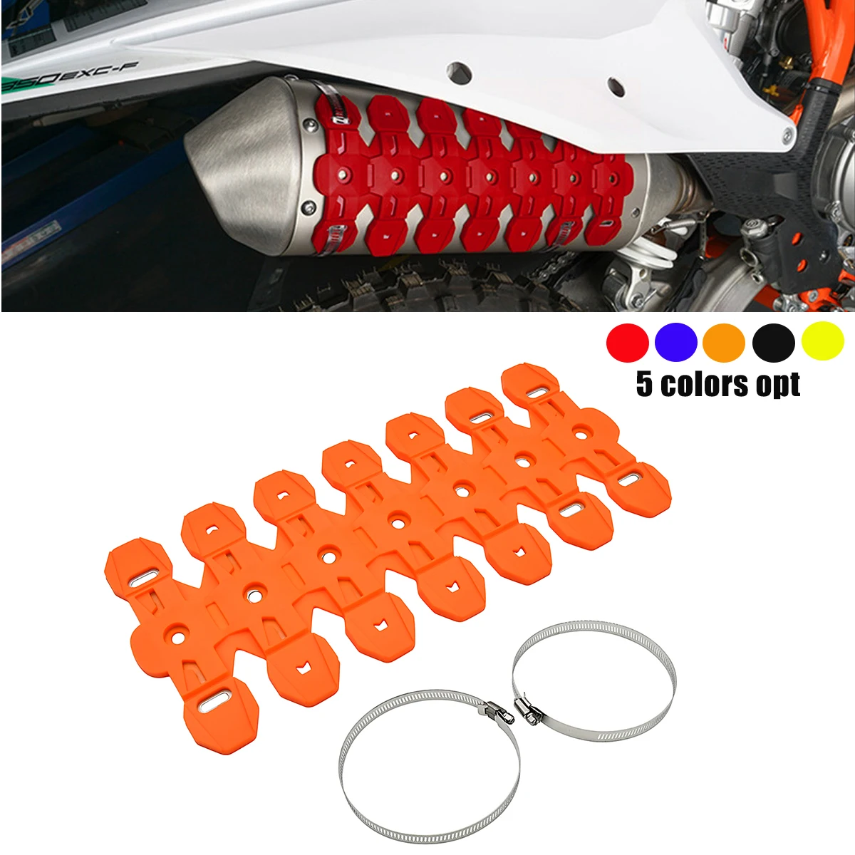 

Motorcycle Heat Shield Exhaust Protective Cover For KTM HUSQVARNA HUSABERG YAMAHA SUZUKI GAS-GAS BETA HONDA KAWASAKI 125-500