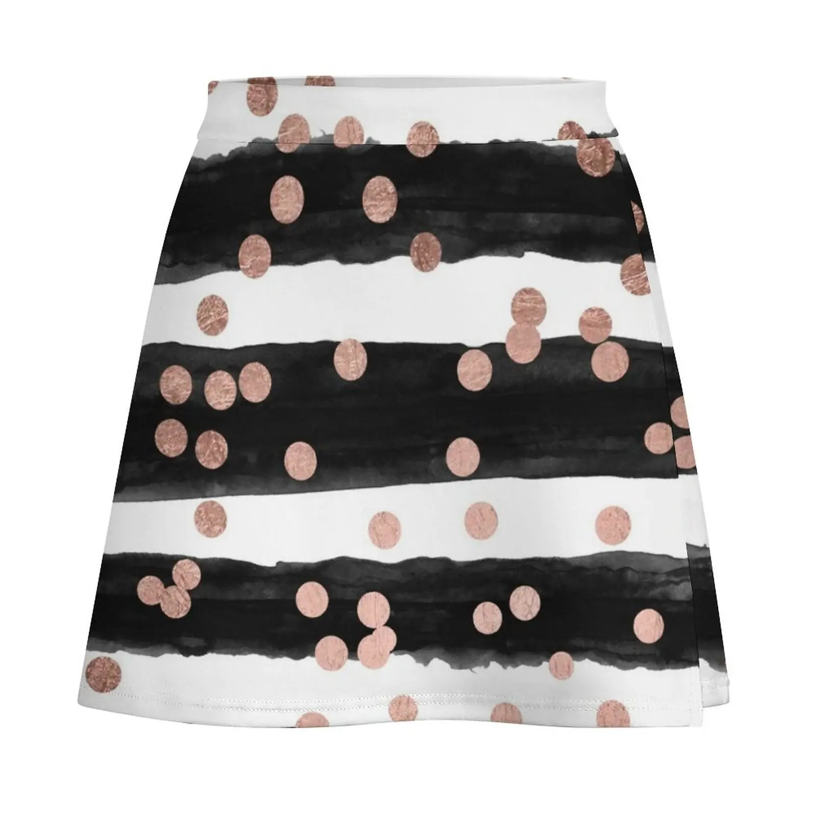 Girly rose gold confetti black watercolor stripes Mini Skirt summer dresses for women 2025 Women skirts Mini Skirt