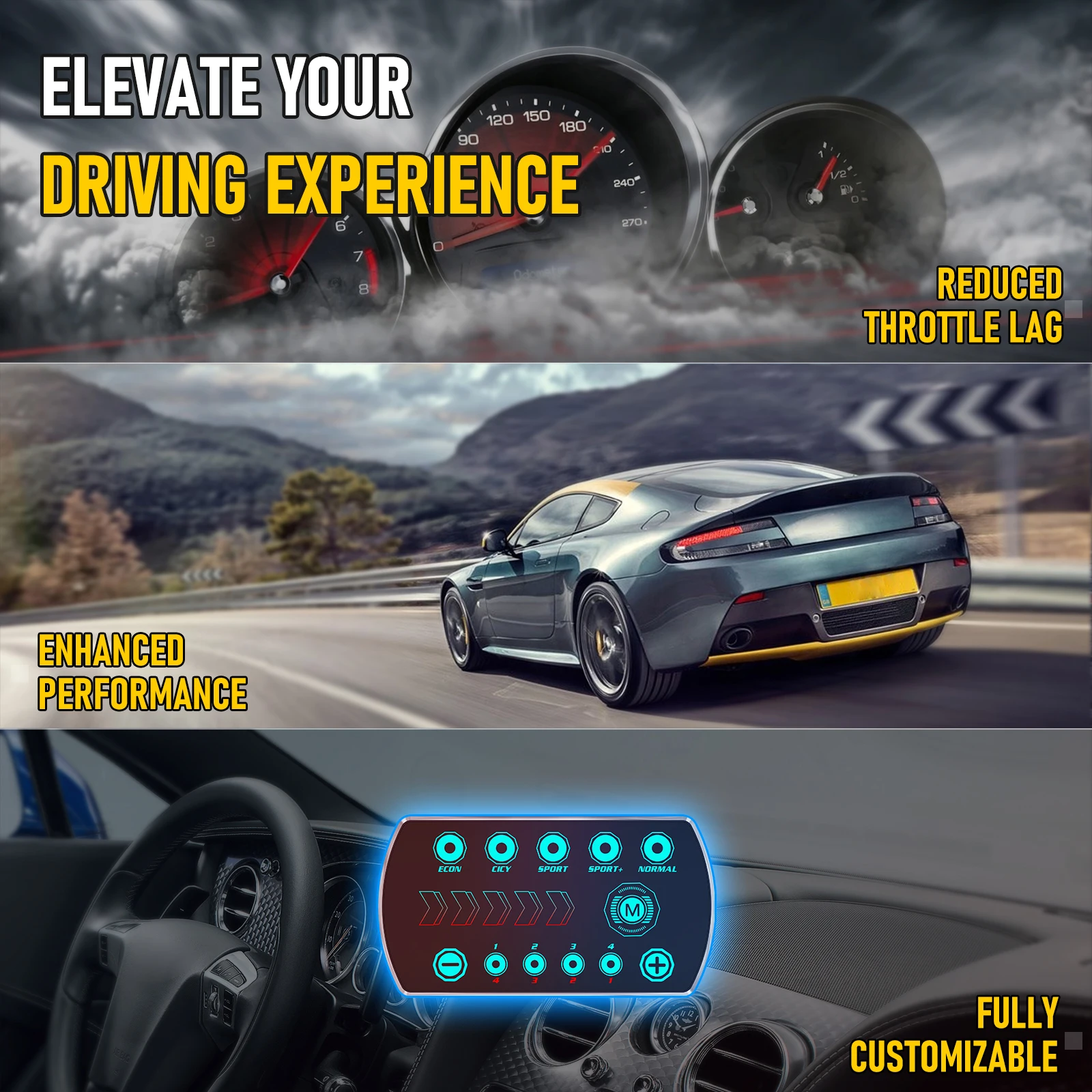 F6 New Version of Throttle Response Controller Car Electronic Accelerator Throttle Booster 9 Drive 10 Modes Racing Accelerator