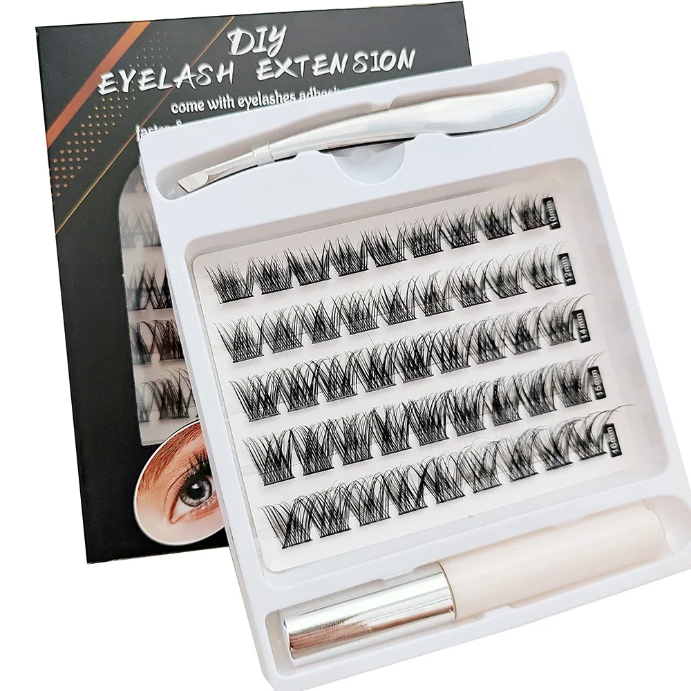 45-Cluster DIY Falsche Wimpern Individuell wiederverwendbar Weich Natürlich Easy Fan Russische Wimpern Wimpernverlängerungen