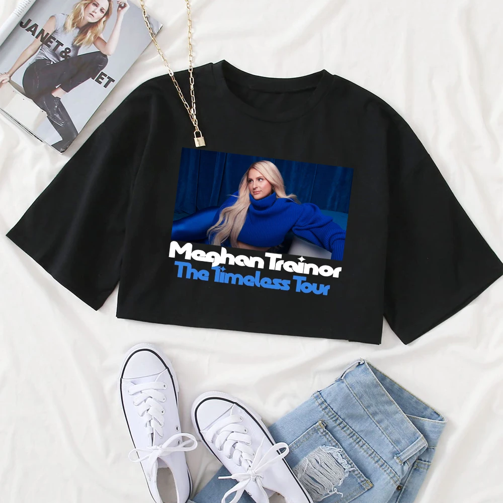 Meghan Trainor The Timeless Tour 2024 Shirt Women O-Neck Short Sleeves Crop Tops T-shirt Fans Gift Tops