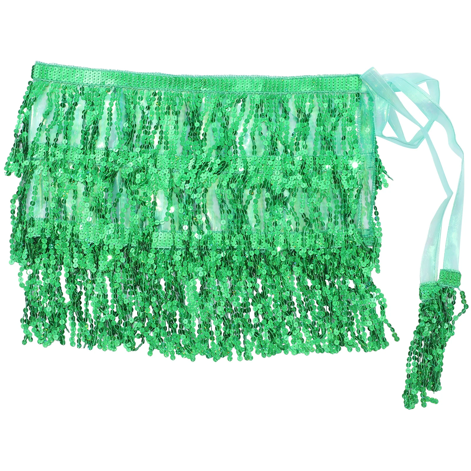 حزام رقص شرقي أنيق مزين بالشراشيب والترتر، تنورة رقص، إكسسوار زي راقصة البطن للنساء