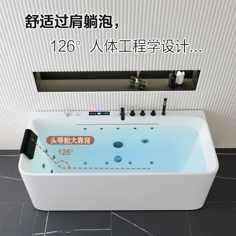 Japanese Acrylic Surf Massage Waterfall Bathtub Intelligent Constant Temperature Heating   Tub for Small Apartment