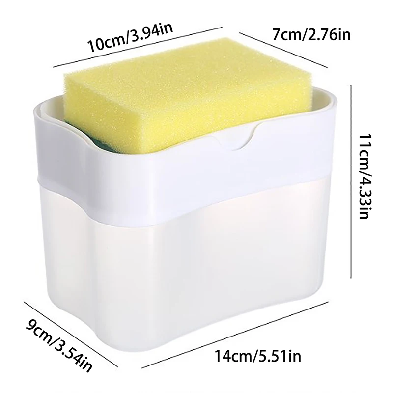 Dispenser di sapone per piatti da 1 pz per cucina, Dispenser di sapone liquido Dispenser da cucina con portaspugna, strumento di schiuma per la produzione di cucina