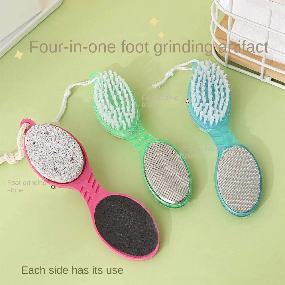 Duurzame 4-in-1 Voetreinigingsborstel Verwijderen Dode Huid Pedicure Voetsteen Exfoliëren Scrub Remover Tool Voetverzorging Tool